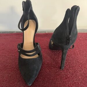 Sleek Black Stiletto Heels with Ankle Straps